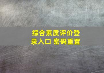 综合素质评价登录入口 密码重置